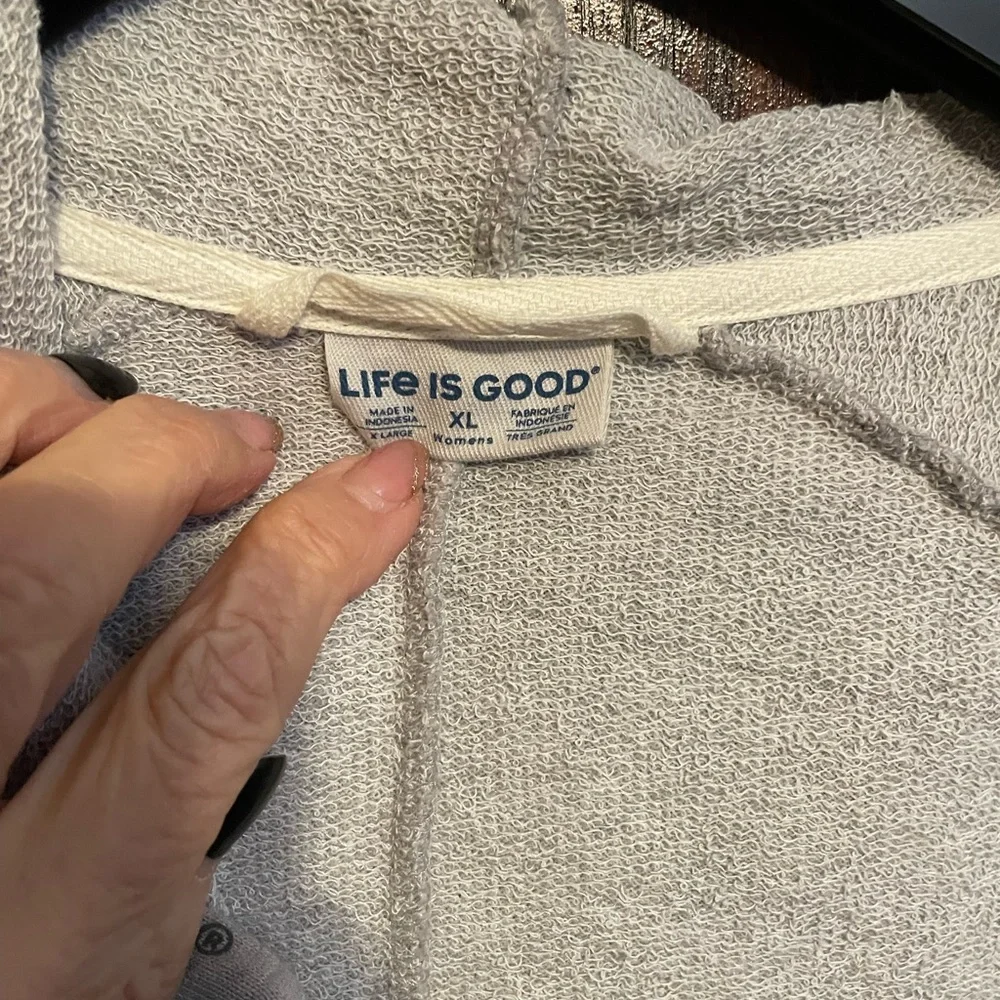 Life is Good Hip Hoodie XL Heather Gray or one Beige/Tan colored EUC - Picture 4 of 4